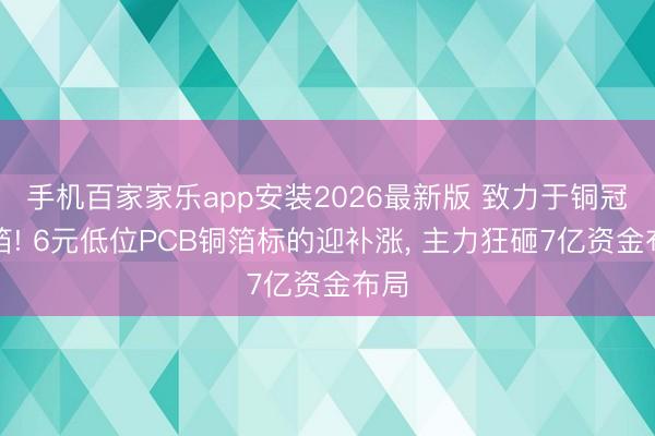手机百家家乐app安装2026最新版 致力于铜冠铜箔! 6元低位PCB铜箔标的迎补涨, 主力狂砸7亿资金布局